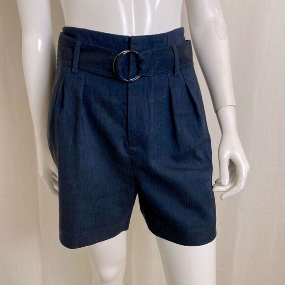 Elie Tahari Navy High Waisted Shorts Size 8 - Picture 1 of 8